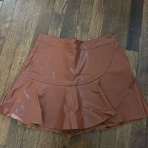 Vestique Orange Ruffled Mini Skirt for Casual Night Out